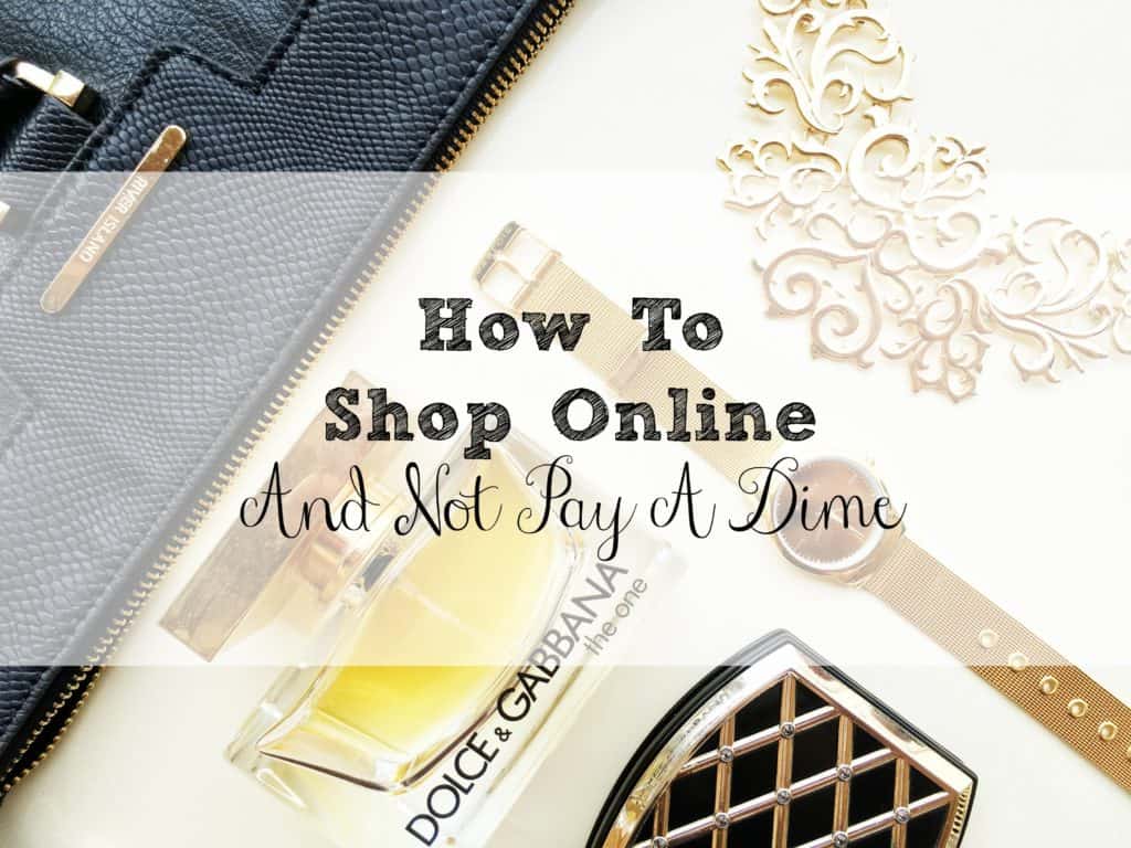 Journal in the background with the title of article in front. Article is Titled: How to Shop Online and Not Pay a Dime