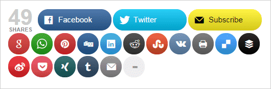 Images of different apps that work with Mashshare: Facebook, Twitter, Google Plus, LinkedIn, Whatsapp etc