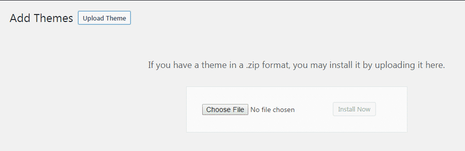 Screenshot of "Add Themes" section in WordPress