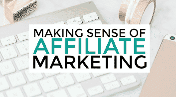 affiliate marketing image of keyboard in background
