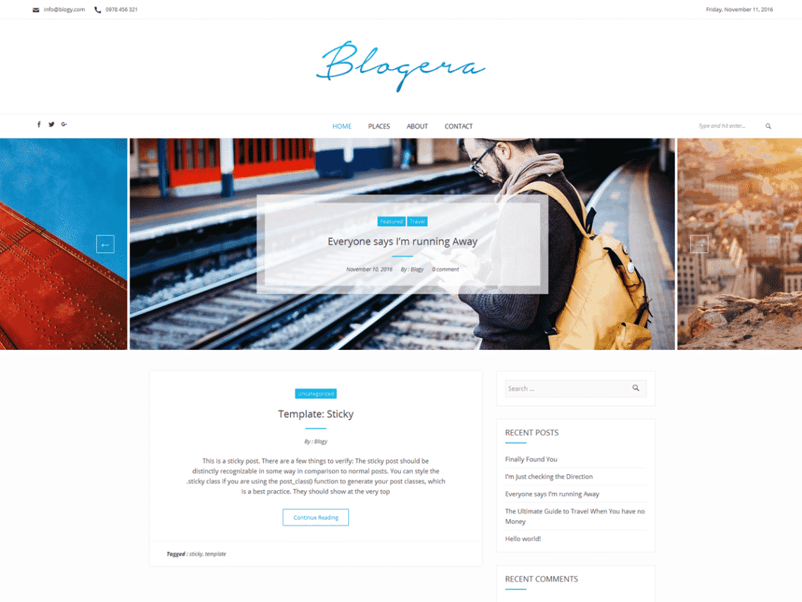 Screenshot of Blogera Home Page