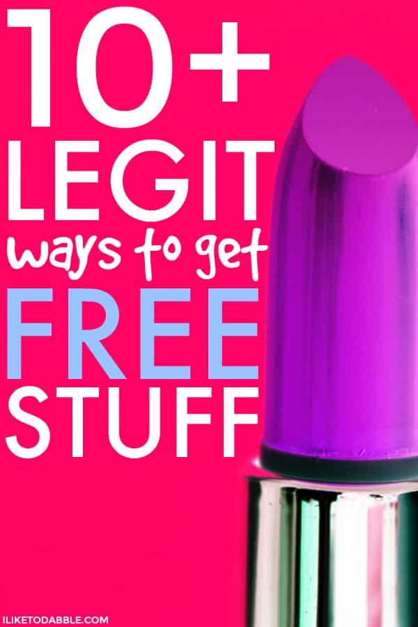 picture of purple lipstick with title of article "10+ legit ways to get free stuff"