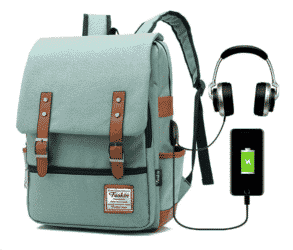 free gift cards amazon back pack. back pack has charger outlets for headphones and cell phone.