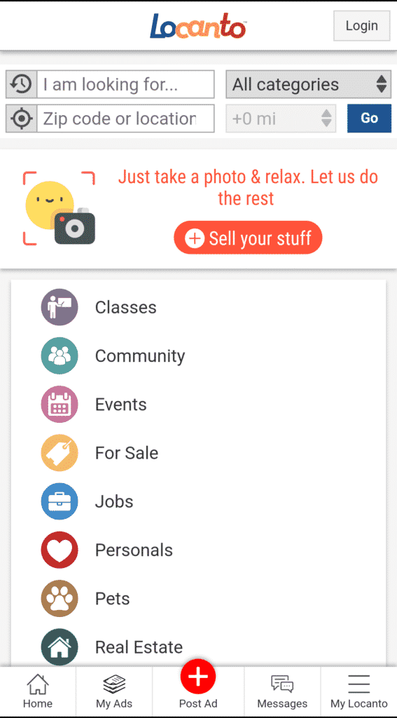 sites like cragislist. locanto app screenshot