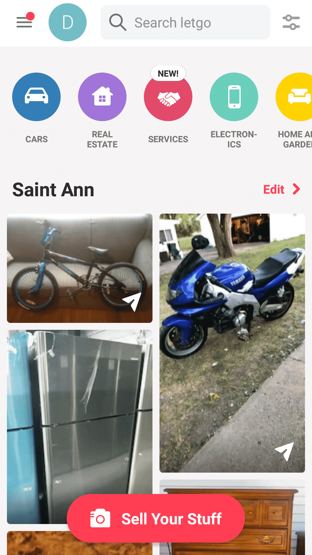 sites like craigslist. letgo app screenshot