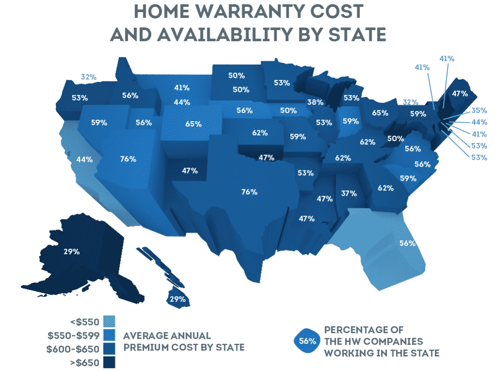 best home warranty plans cost and availability by state