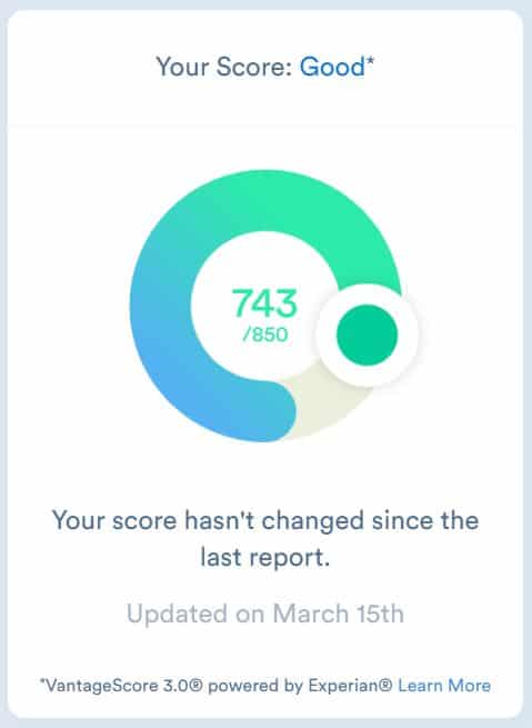 Clarity money review credit score module snippet image