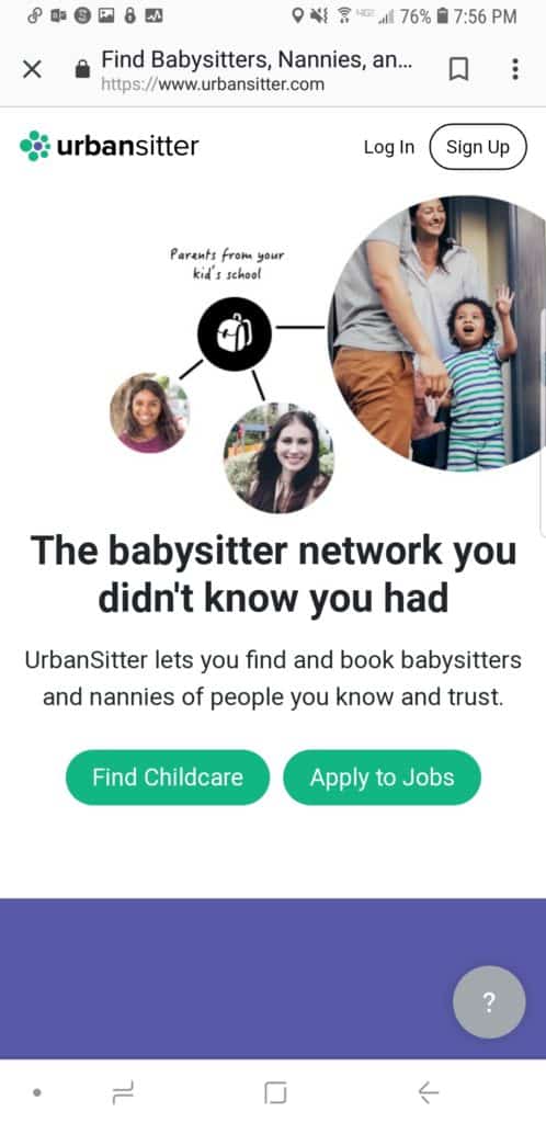 Side hustle apps urbansitter. Image of urbansitter app.