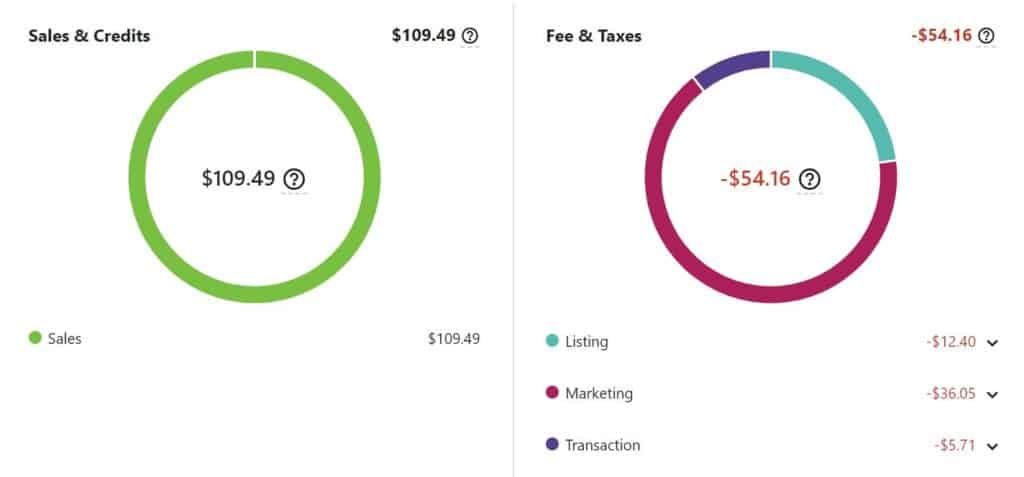 Image of our side hustle income report from our etsy shop 
