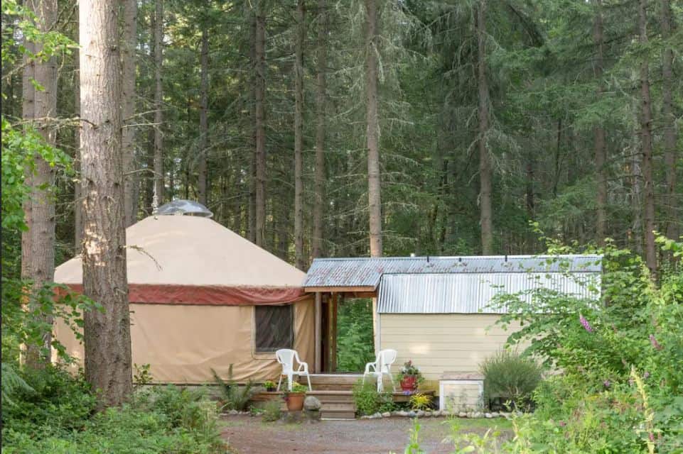 Paisley yurt for rent on airbnb