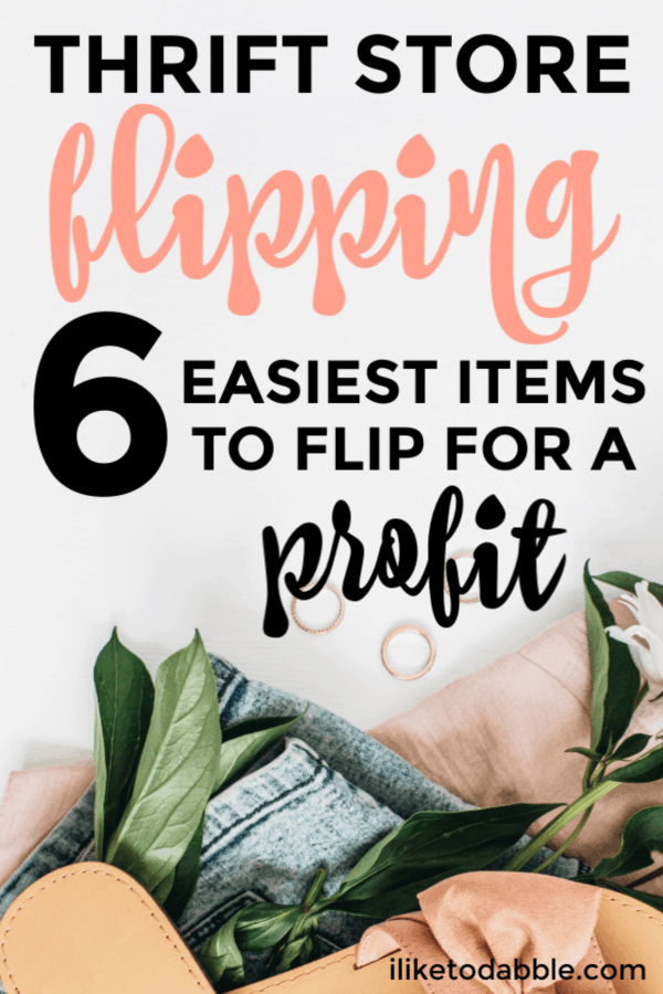 Thrift store flipping: 6 easiest items to flip for a profit using a variety of apps, strategies and even tips for cheaper shipping. #thriftstoreflipping #sellonline