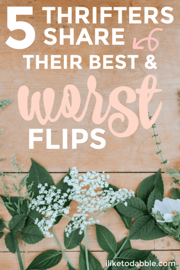 Thrifters share their best and worst flips. Some of these horror stories will have you thinking twice before your next flip. Image of flowers on a wooden table. #thriftstoreflipping #thrifting