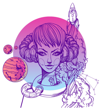 Aries zodiac sign illustration