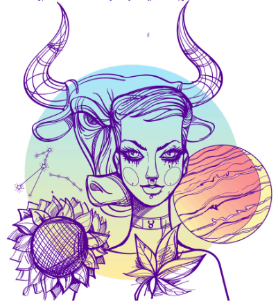 Taurus zodiac sign illustration