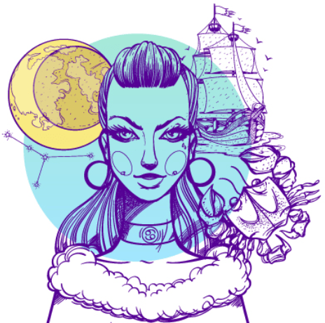 Cancer zodiac sign illustration