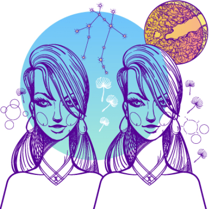 Gemini zodiac sign illustration