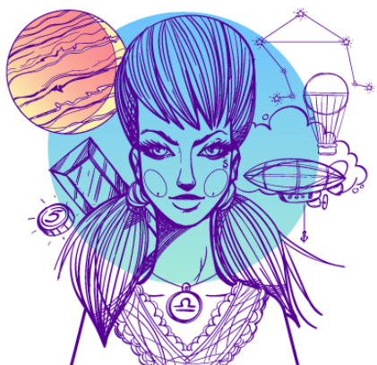 Libra zodiac sign illustration