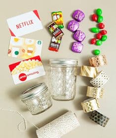 gift card in a jar of candy