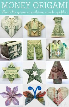 origami gift made out of money 