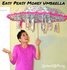 umbrella made out of money