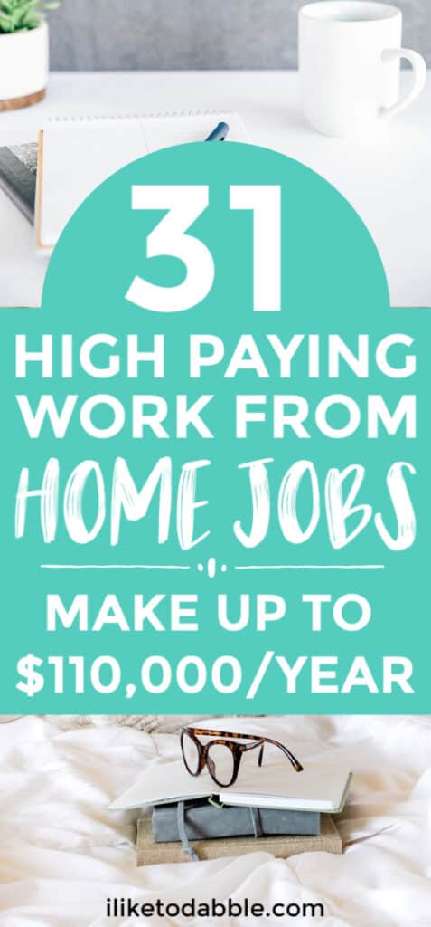 31 best work from home jobs that pay six figures. Image of glasses and laptop on a bed. #workfromhome #makemoney #remotejobs #workfromhomejobs #sidehustle #onlinejobs #makemoneyonline