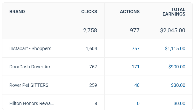 2019 Impact Radius affiliate earnings image.