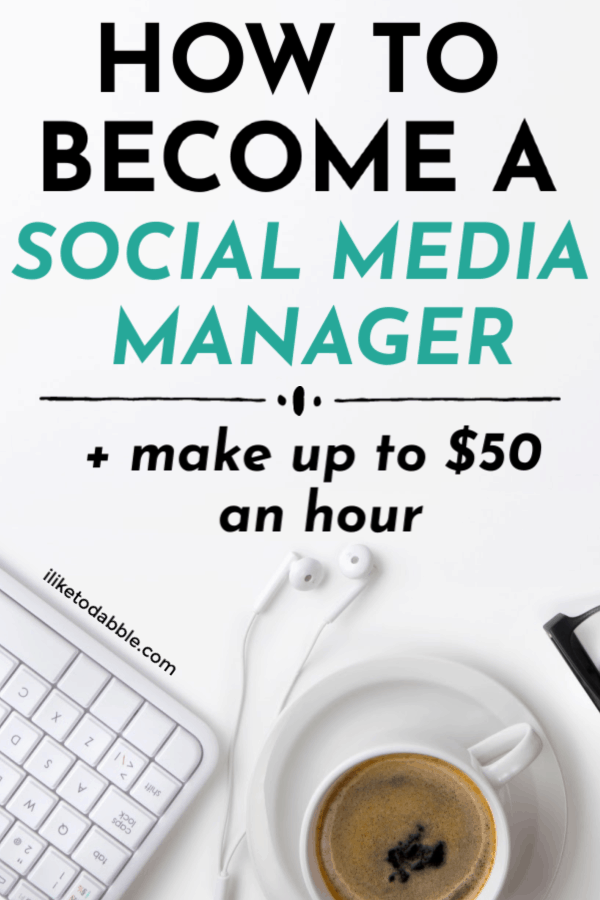 Social media manager skills and how to get started (+ make up to $50 an hour as a social media manager) Image of keyboard, coffee cup and headphones on a desk. #socialmediamanager #socialmedia #marketing #sidehustleideas #sidehustles #makemoney #makemoneyonline #workfromhome