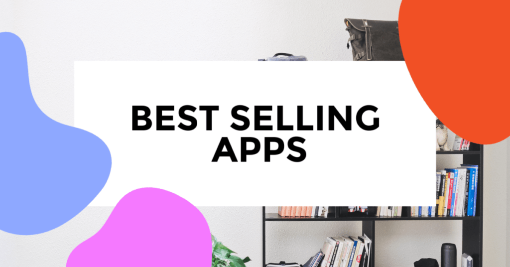 best selling apps featured image with living room in background with a dominant bookshelf taking center of the pnoto.