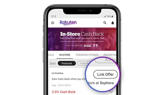in store cash back image of rakuten app