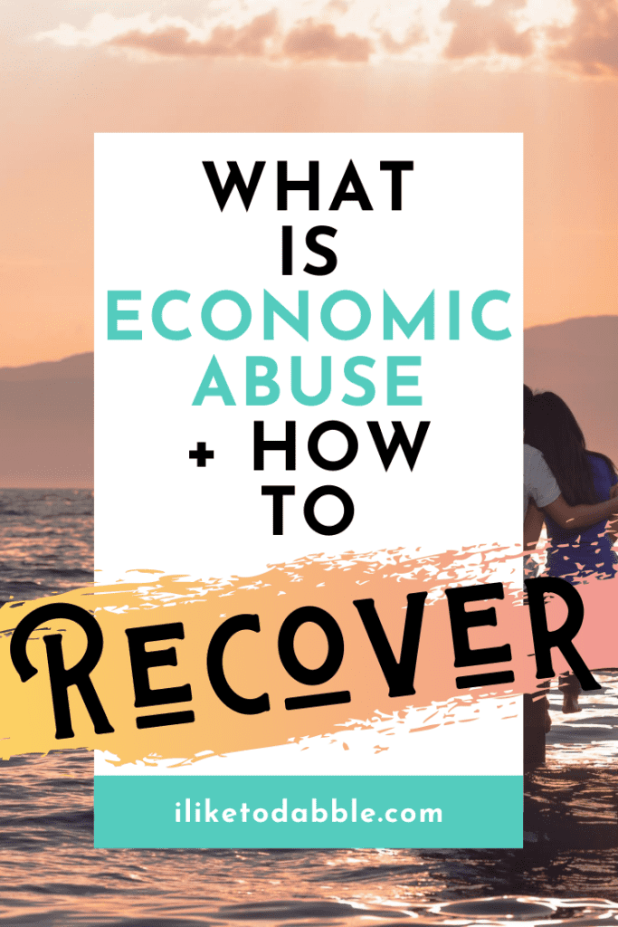 what is economic abuse and how to recover from it. Image of woman in ocean.