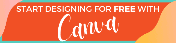 Heading is "start designing for free with canva" with blob images in background 