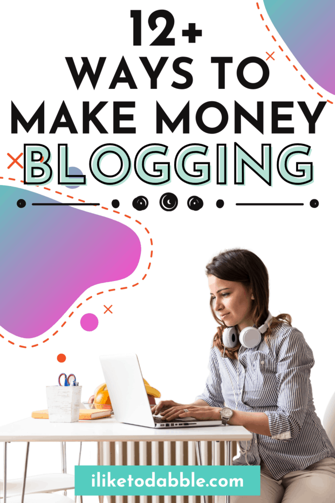 Blogger creating blog income streams with title text overlay