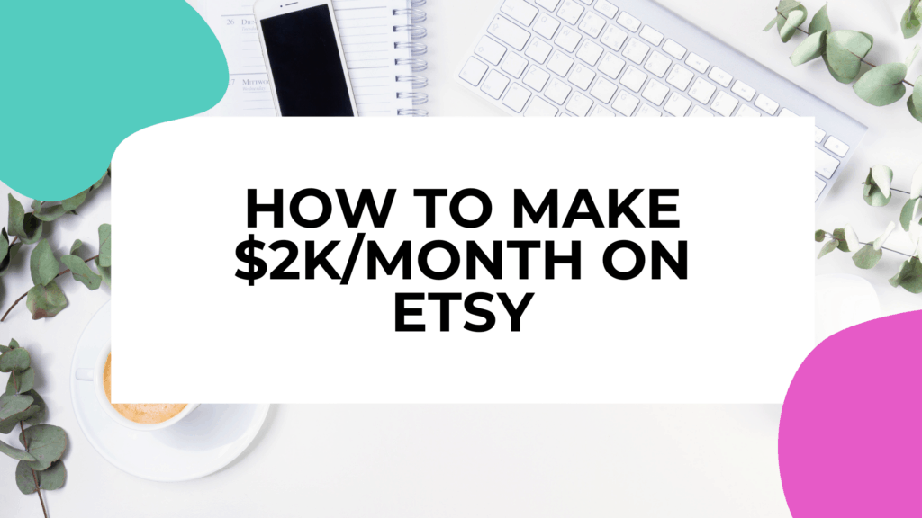 keyboard on a desk with how to start an etsy shop title text overlay