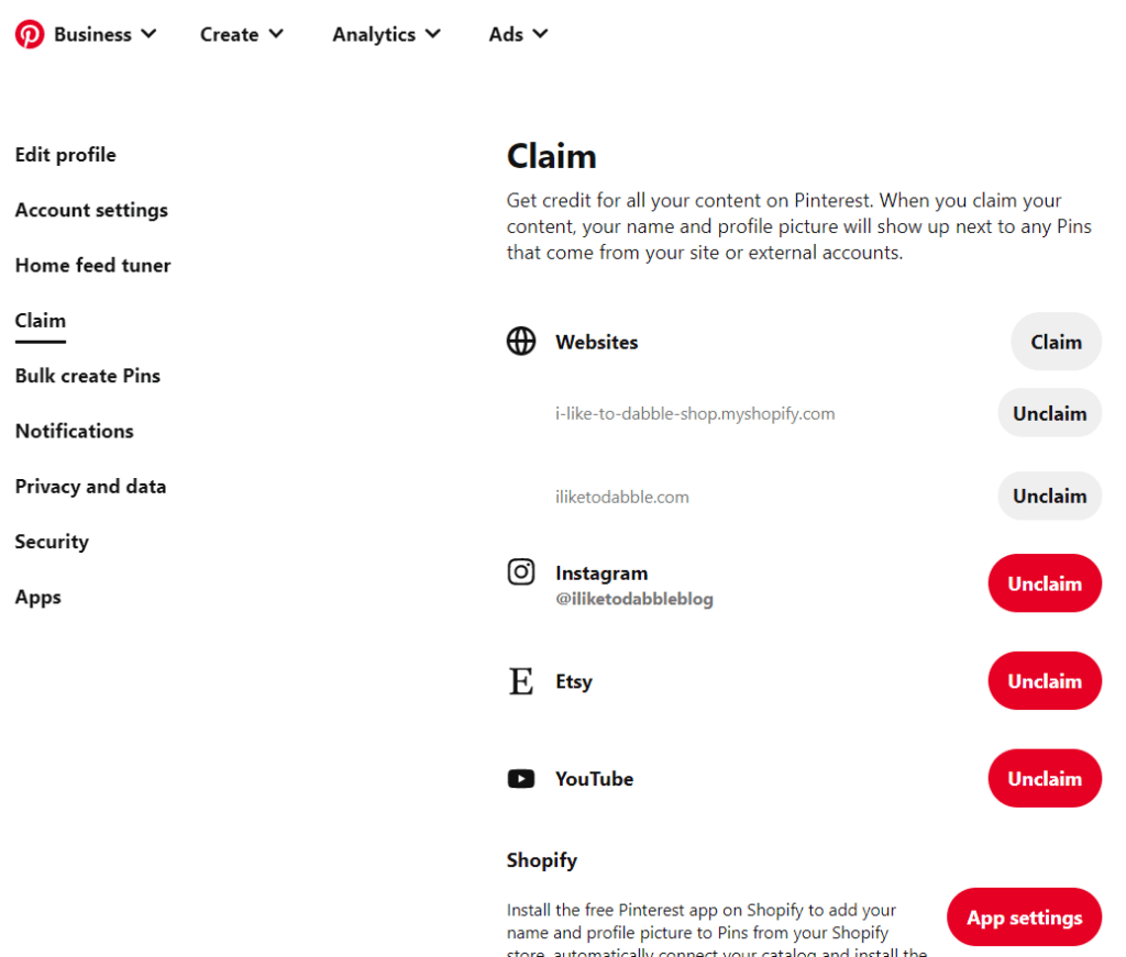how to claim accounts in pinterest for your small business