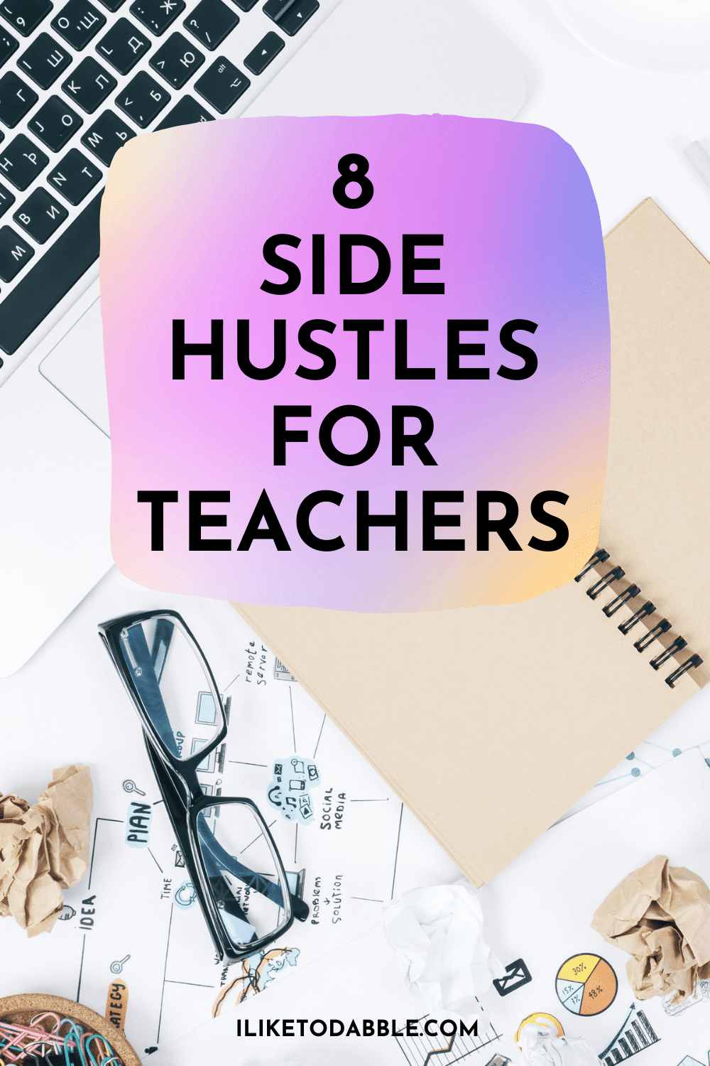 side hustles for teachers pinnable image