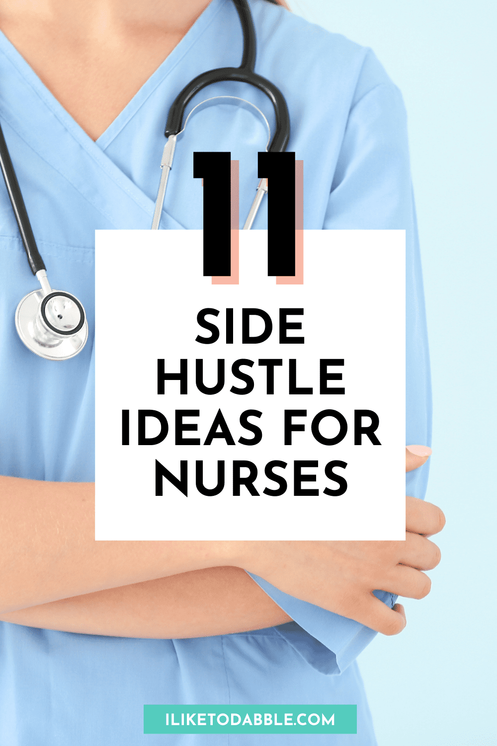 nurse standing with crossed arms and pinterest title text