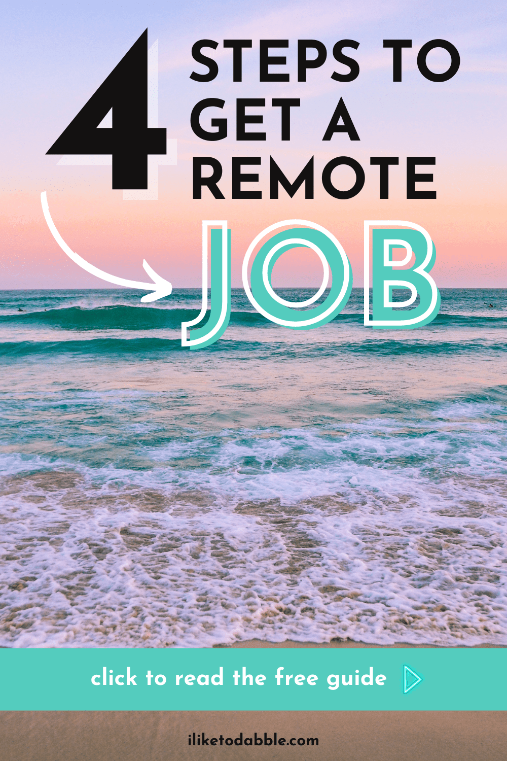 how to get a remote job pinnable image with a beach and title text