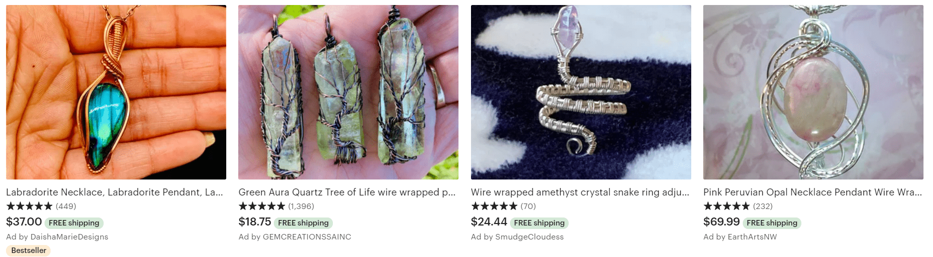 wire wrapped jewlery