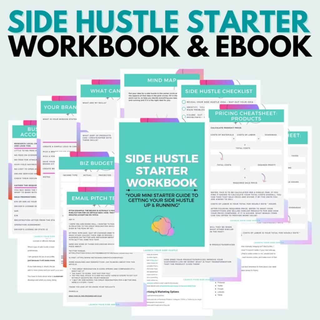 side hustle starter workbook and ebook