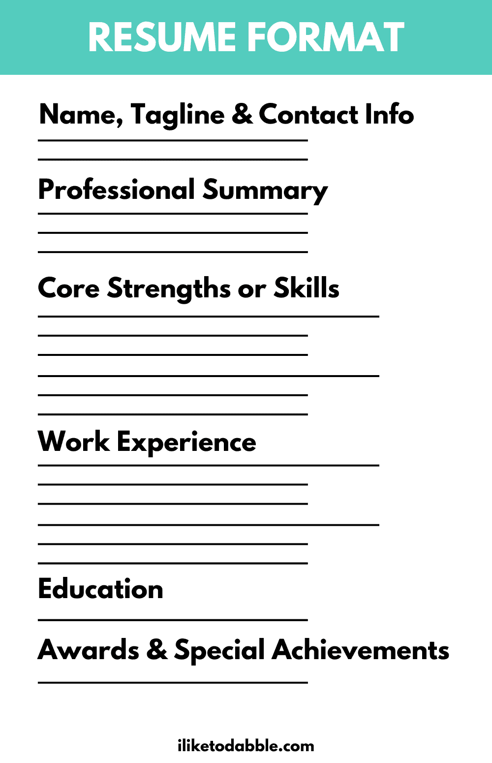 resume template format